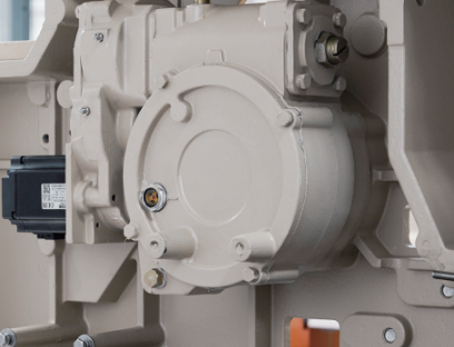 Electric let-off and take-up gear box